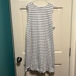 Old Navy White & Navy Stripes Mini Dress